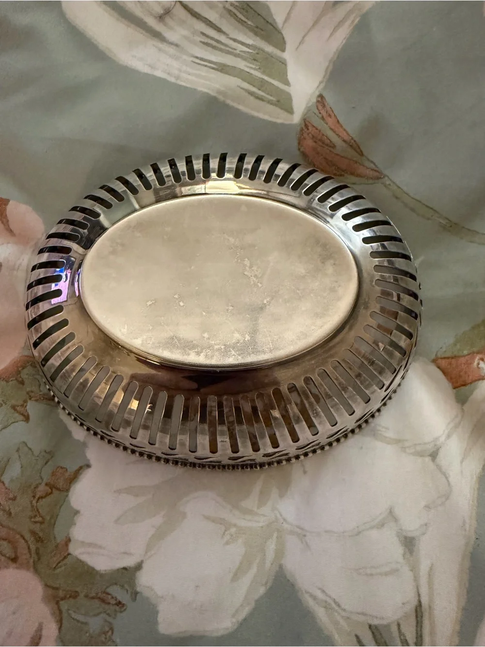 Vintage Keltum Pleet Dutch Silver-Plated Reticulated Bonbon Dish/Basket, trinket